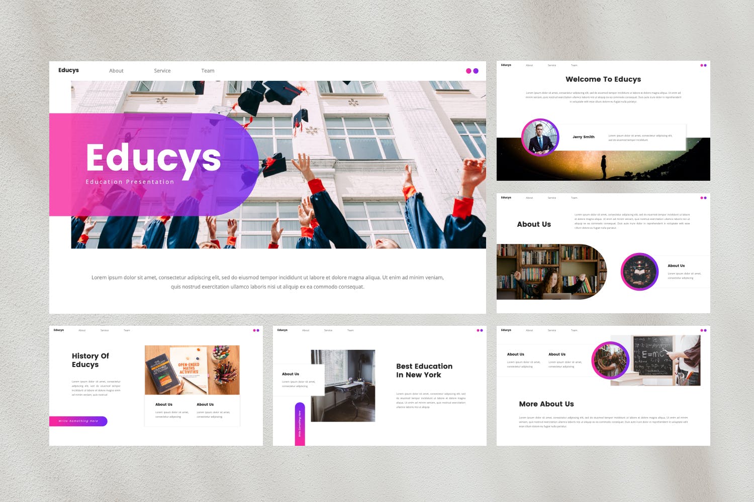 教育机构PPT演示文稿 Educys – Education PowerPoint Template 幻灯图表 sucaiwan.com