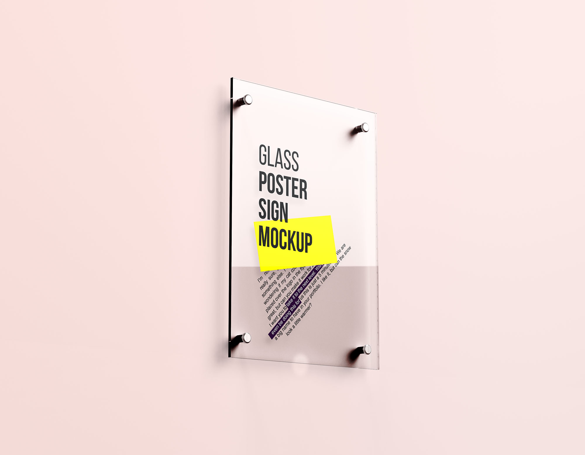 玻璃海报标牌样机 Glass Poster Mockup 样机素材 sucaiwan.com