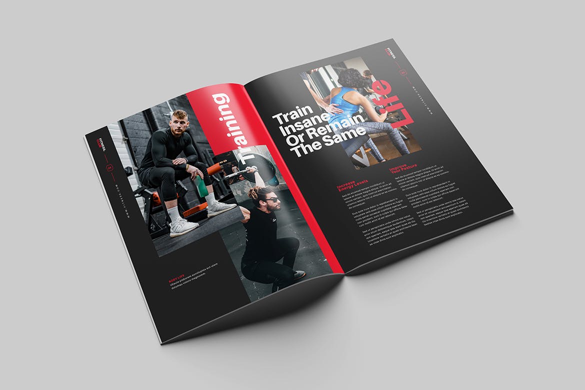 健身运动方案画册模板 Fitness – Gym Brochure 幻灯图表 sucaiwan.com