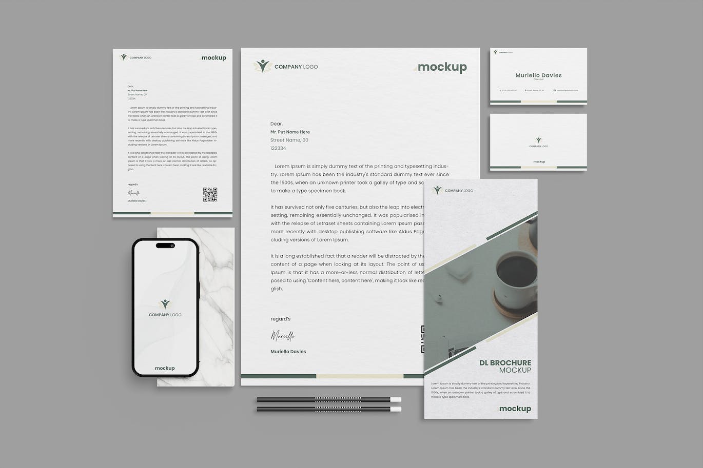 办公文具套装品牌VI样机 Stationery Mockup 样机素材 sucaiwan.com