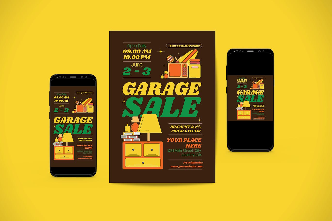旧产品出售海报模板下载 Garage Sale Flyer Set 设计素材 第1张-素材湾丨精选海外优质设计素材资源 旧产品出售海报模板下载 Garage Sale Flyer Set 设计素材 sucaiwan.com