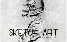 素描艺术效果照片处理Photoshop动作 SketchArt – Photoshop Action