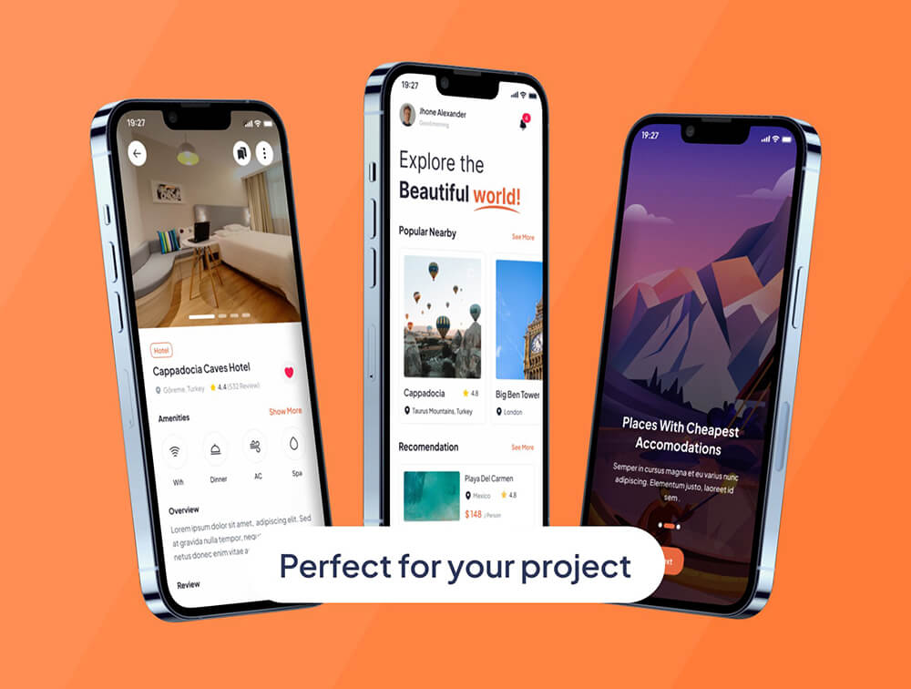 旅游旅行App移动应用程序UI套件 APP UI sucaiwan.com