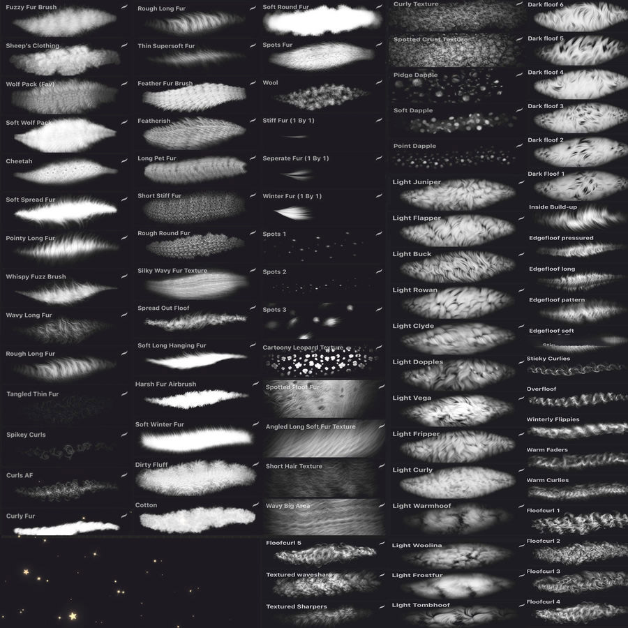 Procreate笔刷-毛绒动物玩偶毛皮制作Procreate笔刷素材 笔刷资源 sucaiwan.com