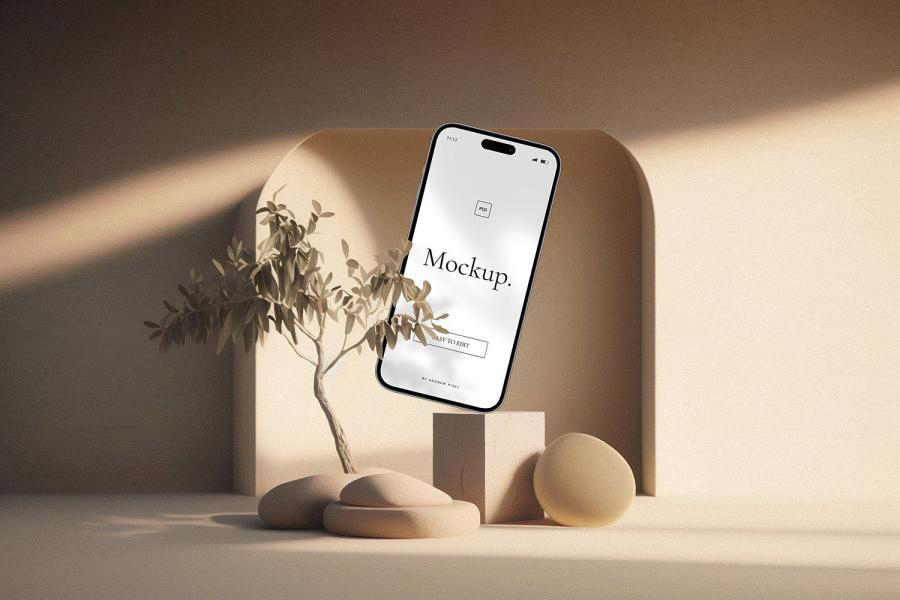 样机模板-光影效果​iPhone 14 Max苹果手机样机PSD模板素材 样机素材 sucaiwan.com