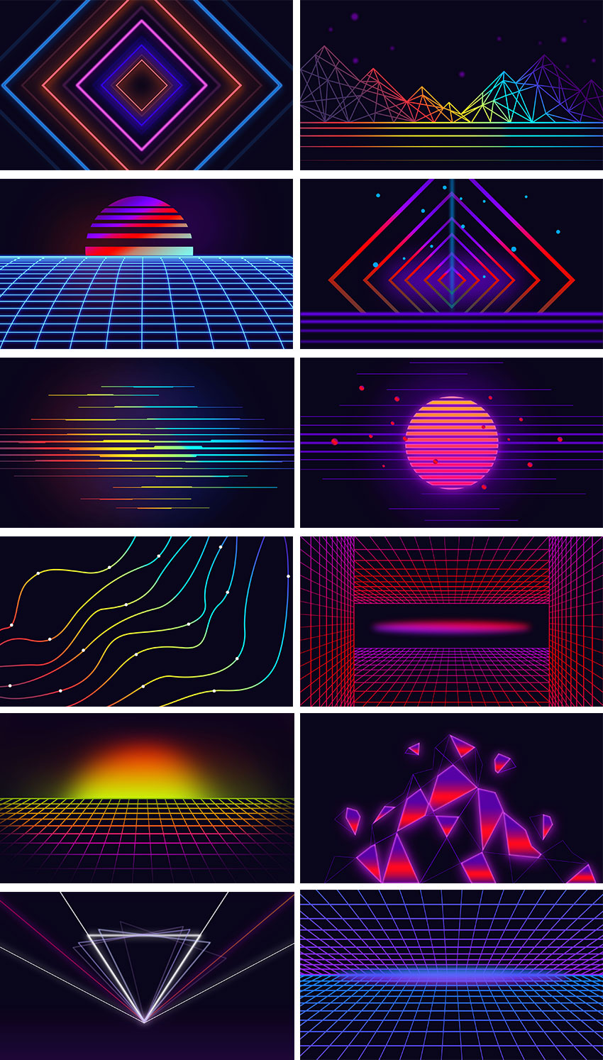 背景素材-赛博朋克风格数据可视化图形背景图素材 图片素材 sucaiwan.com