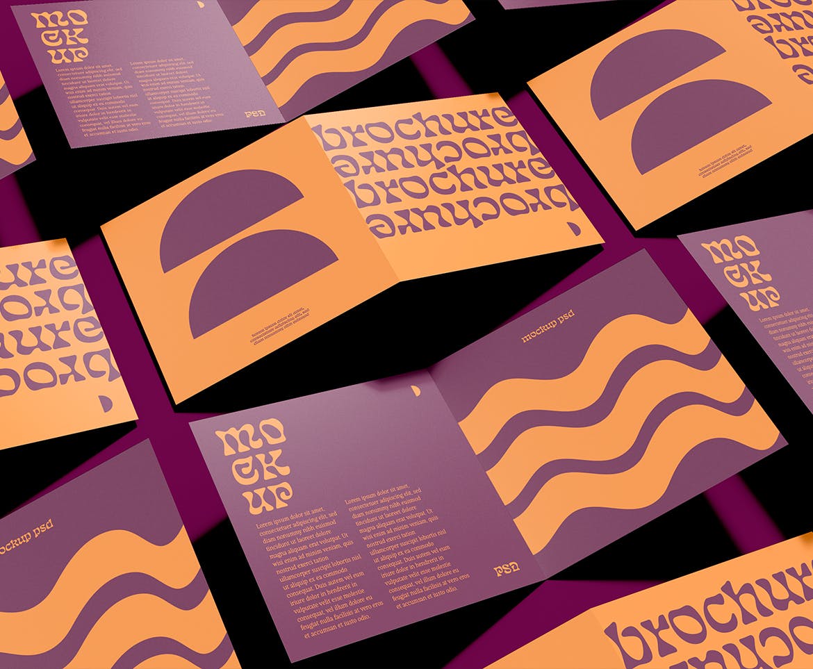 对折宣传册设计样机模板 Brochure Mockup 样机素材 sucaiwan.com