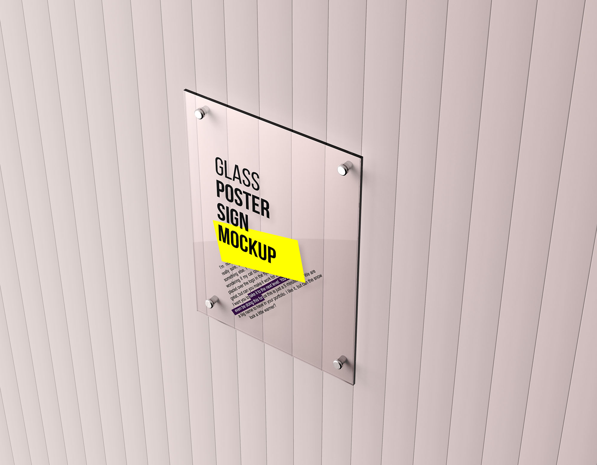 玻璃海报标牌样机 Glass Poster Mockup 样机素材 sucaiwan.com
