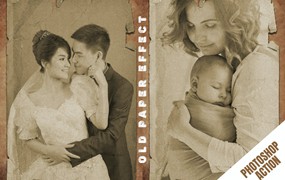 旧纸张效果PS动作模板 Old Paper Photoshop Action