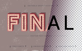 复古星星矢量文字效果字体样式 Old – Editable Text Effect, Font Style