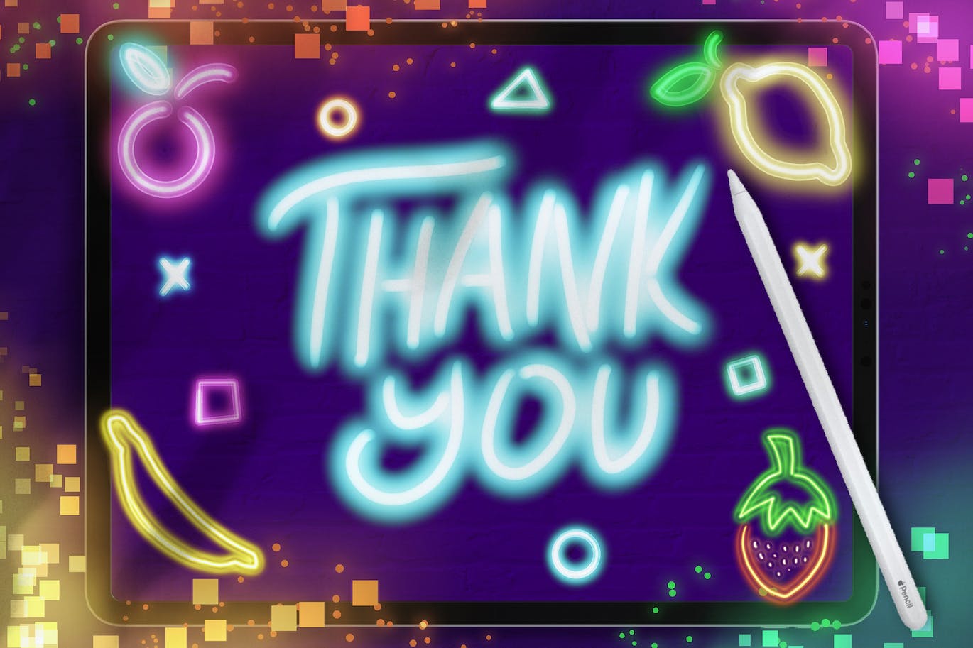 霓虹灯Procreate绘画笔刷素材 Dans Neon Light Brush Procreate 笔刷资源 sucaiwan.com