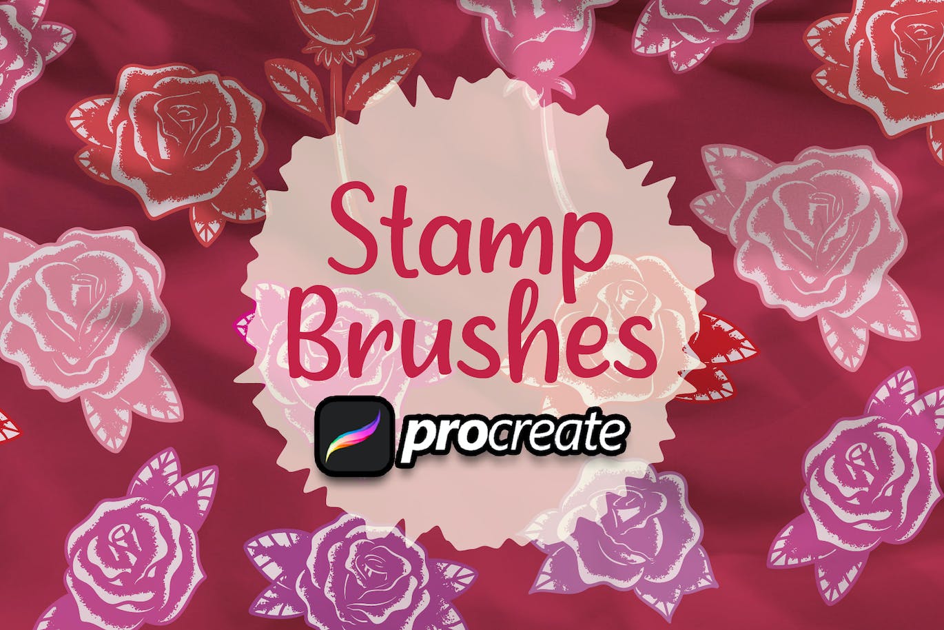 玫瑰花Procreate印章绘画笔刷素材 Dansdesign Roses Brush Stamp Procreate 笔刷资源 sucaiwan.com