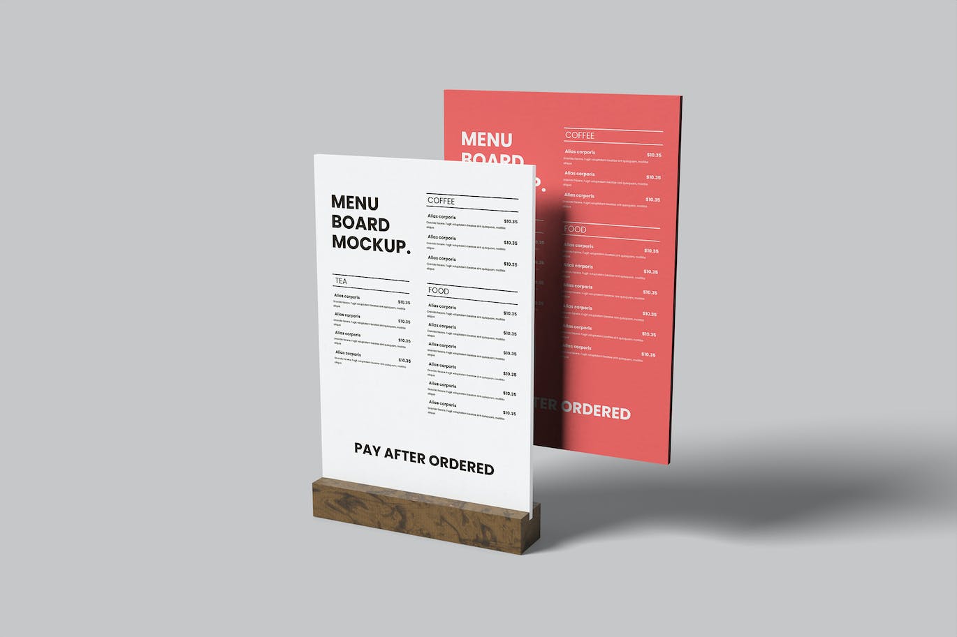 极简菜单板餐桌号牌设计样机 Minimalist Menu Board Mockup 样机素材 sucaiwan.com