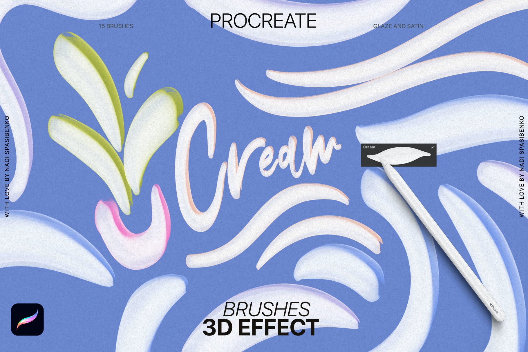 3D效果Procreate画笔 3D effect Procreate Brushes 笔刷资源 sucaiwan.com