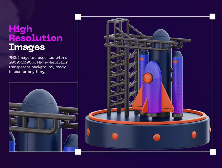 3D图标-3D立体宇航员太空主题插画blender模型PNG素材 图片素材 sucaiwan.com