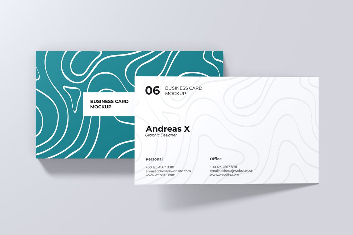 名片设计演示效果图样机 Landscape Business Card Mockup 样机素材 sucaiwan.com