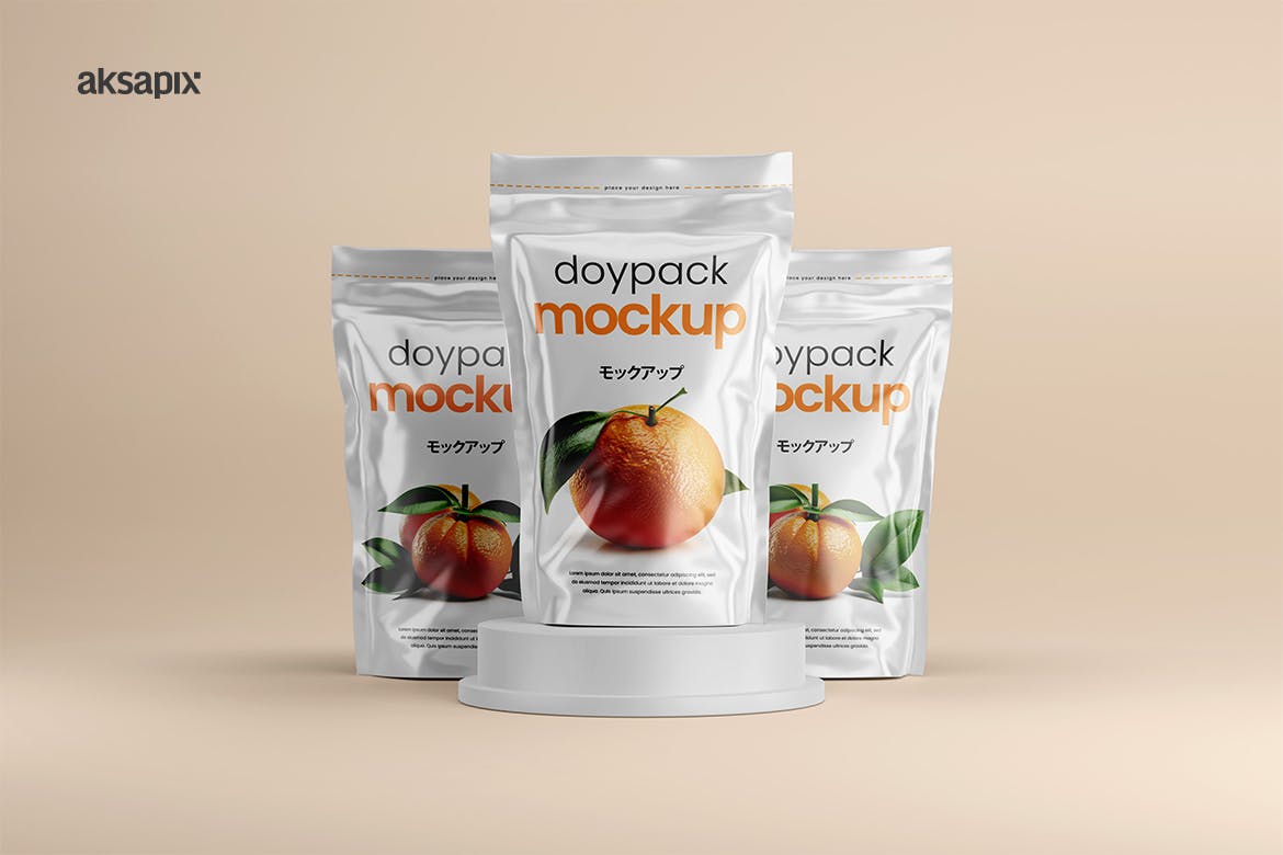 零食袋包装自立袋样机图 Doypack Mockup 样机素材 sucaiwan.com