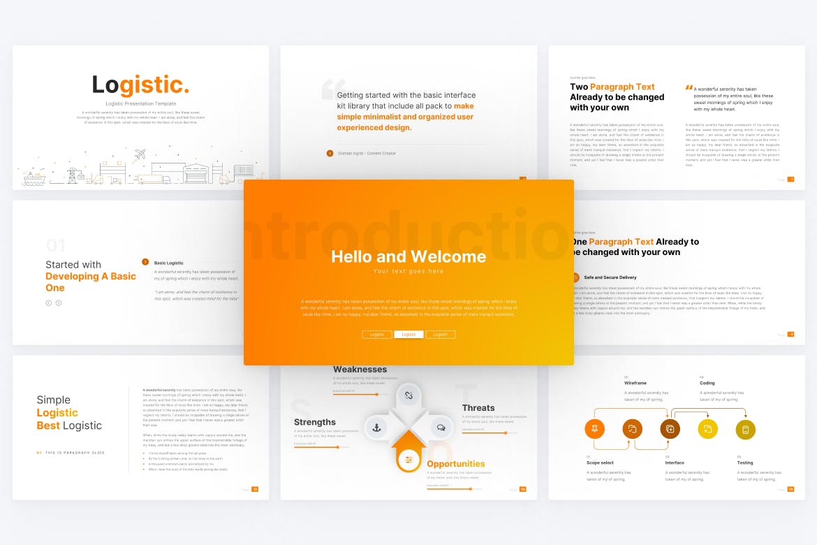 物流专业服务PPT演示幻灯片模板 Logistic Professional PowerPoint Template 幻灯图表 sucaiwan.com