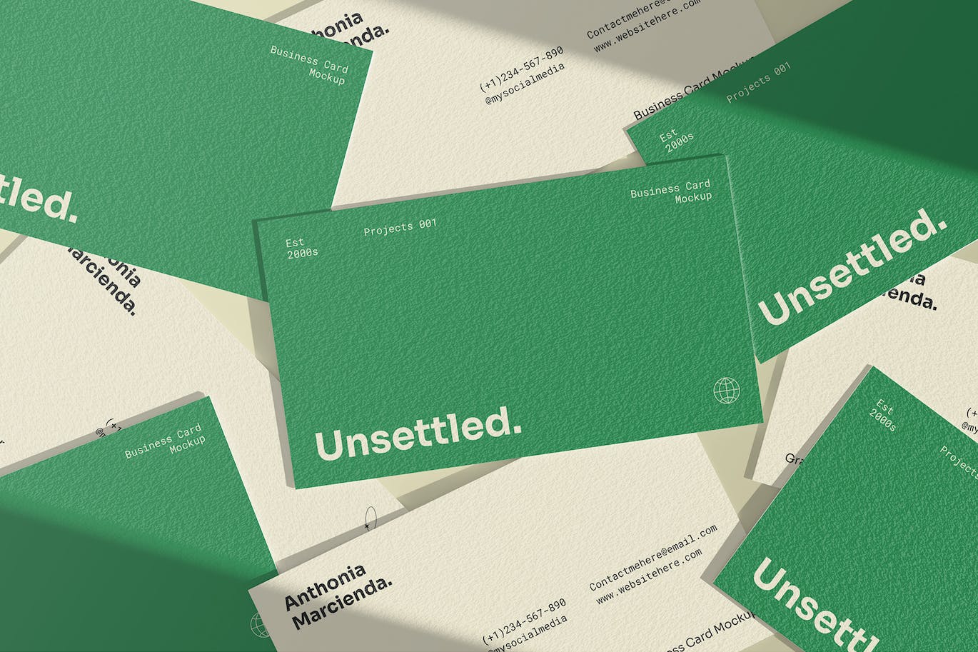 铺平名片VI展示样机模板 Business Card Mockup 样机素材 sucaiwan.com