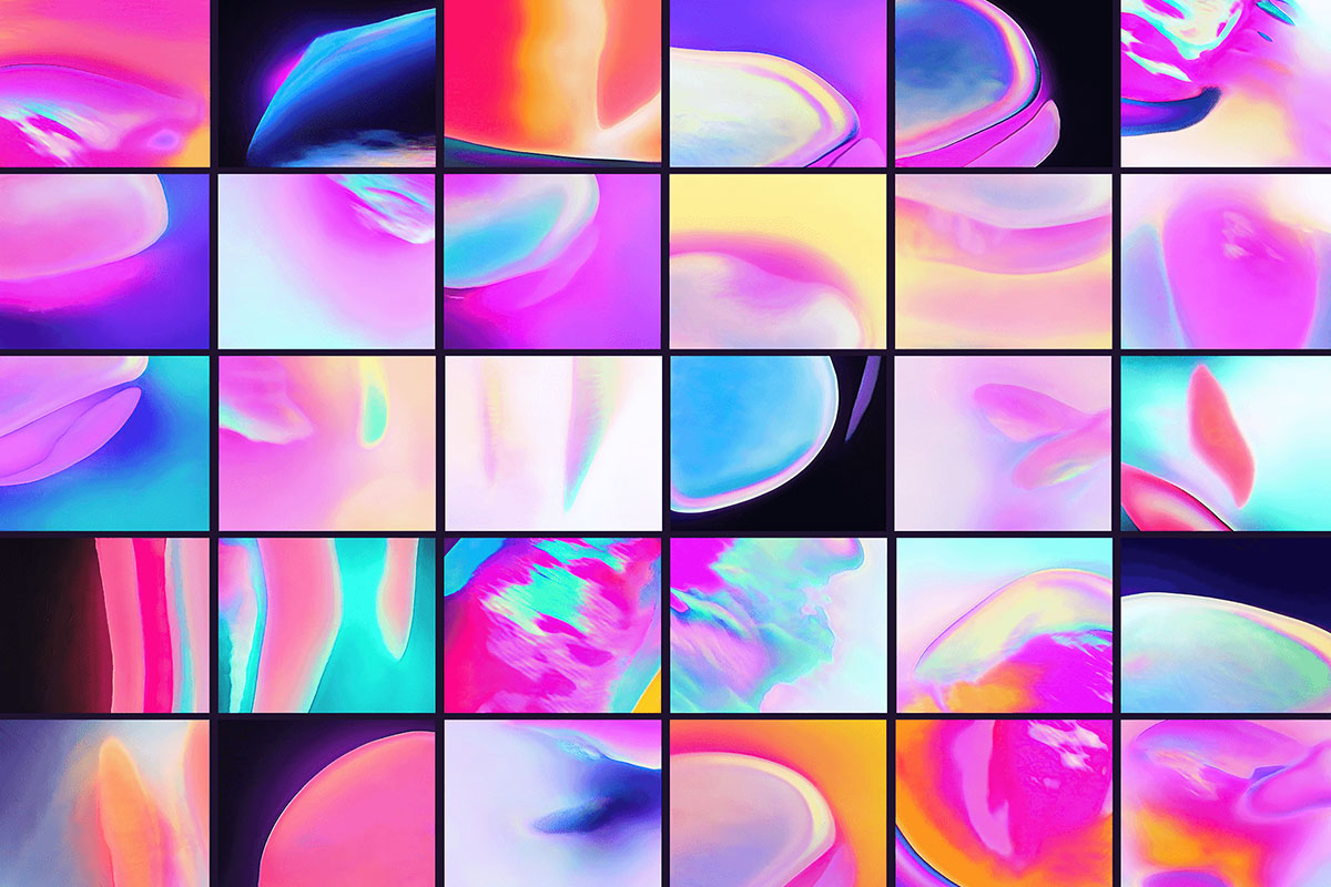 潮流霓虹全息酸性有机霓虹渐变背景纹理素材 Studio 2am Neonic 2 图片素材 sucaiwan.com