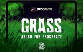 Procreate笔刷-绿植绿草草坪绘制Procreate图案笔刷素材