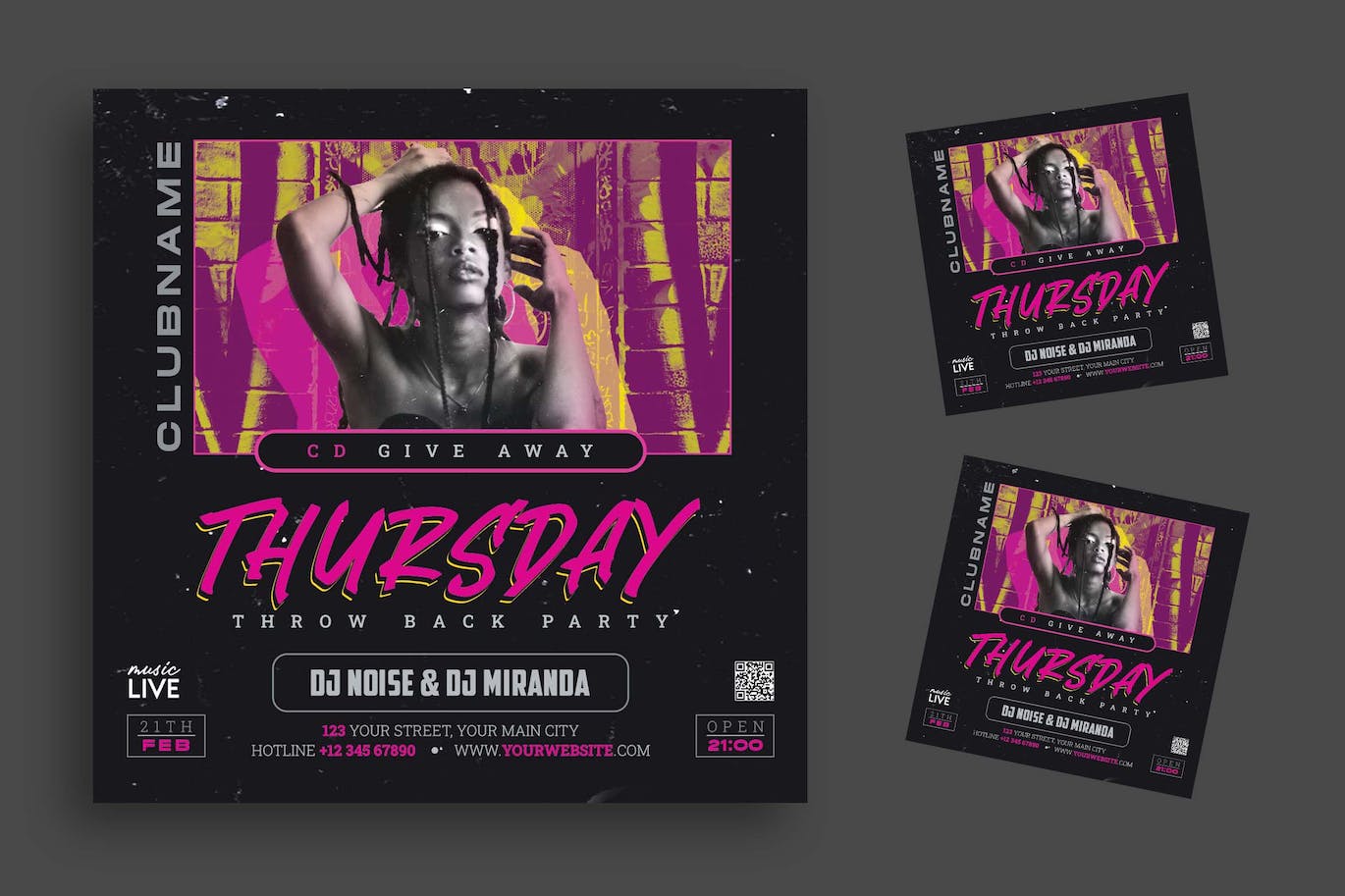 夜间派对宣传单设计模板 Night Party Flyer 设计素材 sucaiwan.com