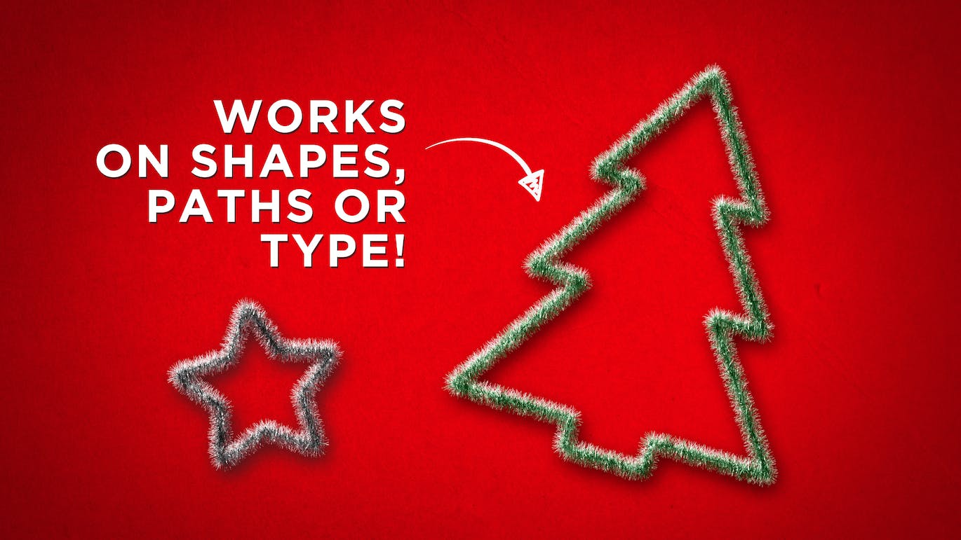 金属丝效果文字处理Photoshop动作 Tinsel Photoshop Action 插件预设 sucaiwan.com