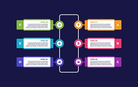 多彩商业步骤信息图表模板 Colorful Business Infographic Template
