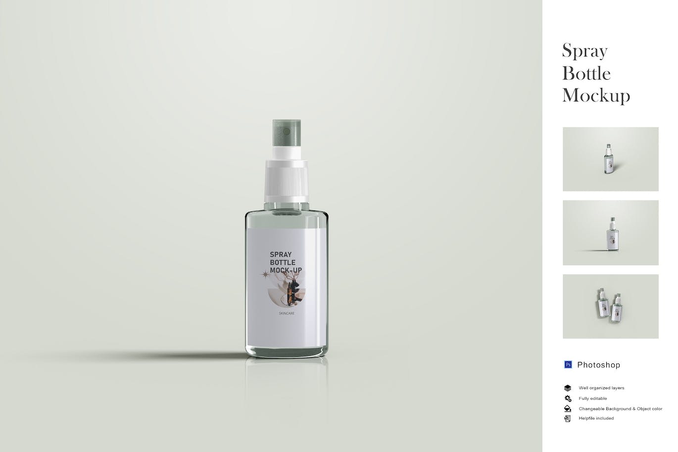 香水喷雾瓶包装设计样机 Spray Glass Mockup 样机素材 sucaiwan.com