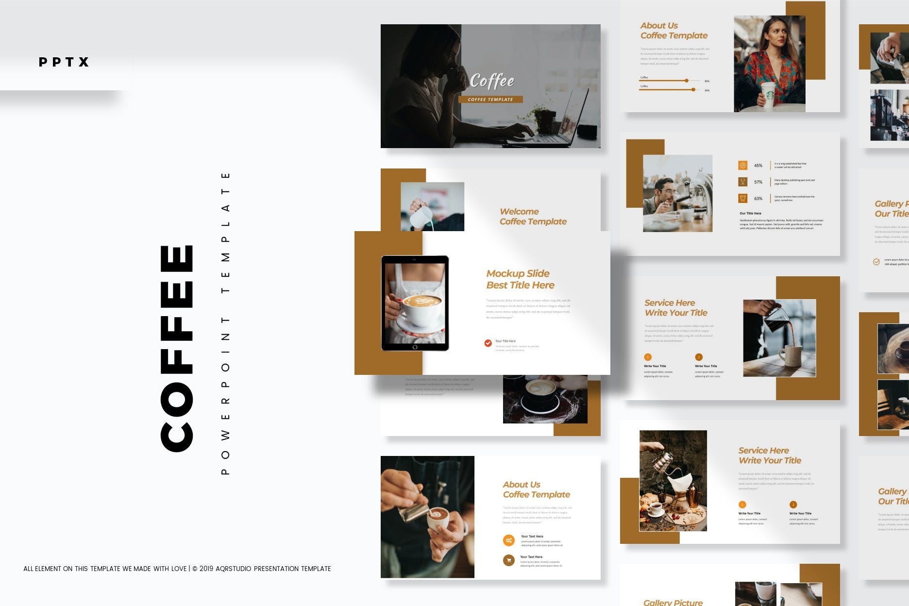 咖啡文化演示文稿PPT模板 Coffee – Powerpoint Template 幻灯图表 sucaiwan.com