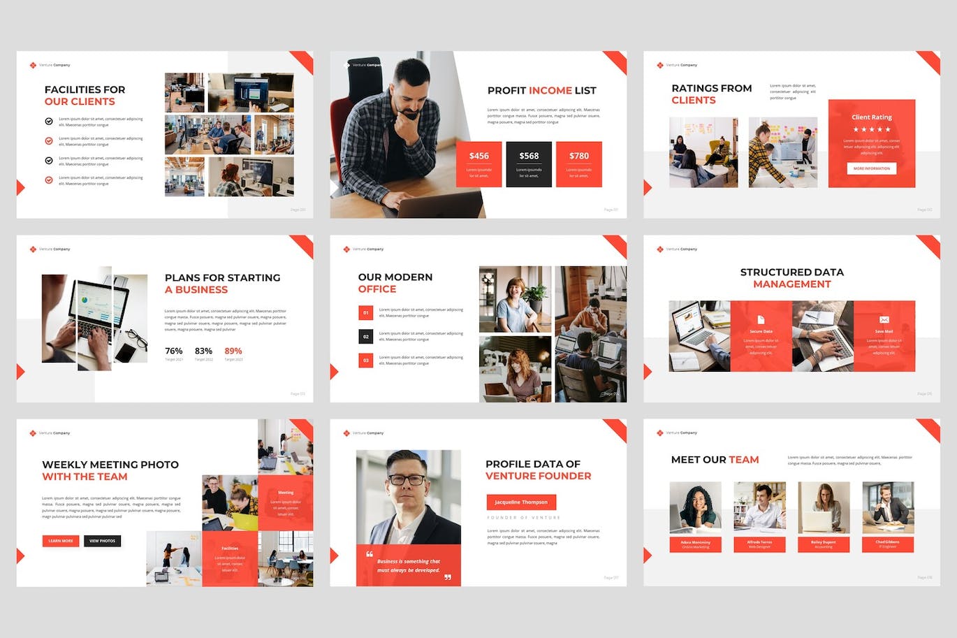 商业与创业谷歌幻灯片模板 Venture – Business & Startup Google Slide Template 幻灯图表 sucaiwan.com