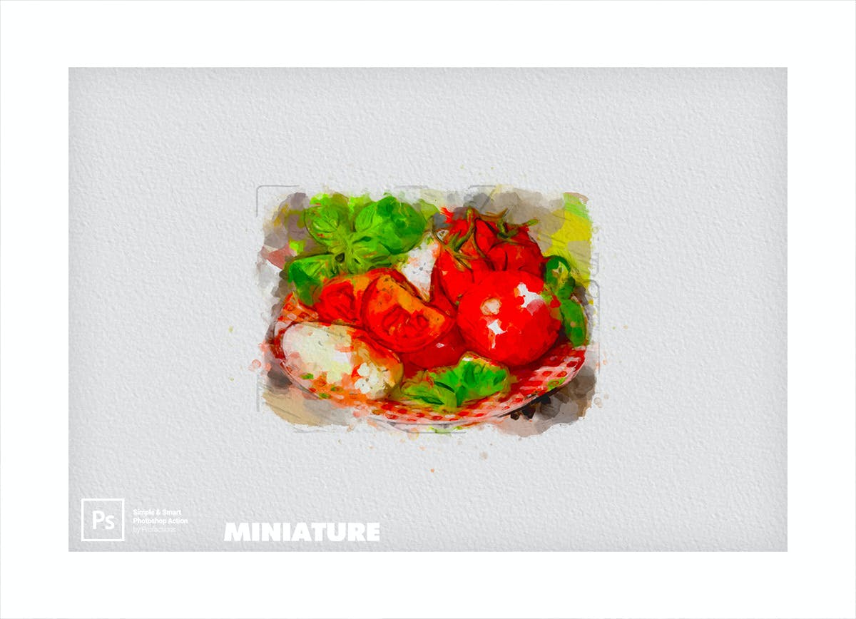 微型水彩画效果照片处理Photoshop动作 Miniature Photoshop Action 插件预设 sucaiwan.com
