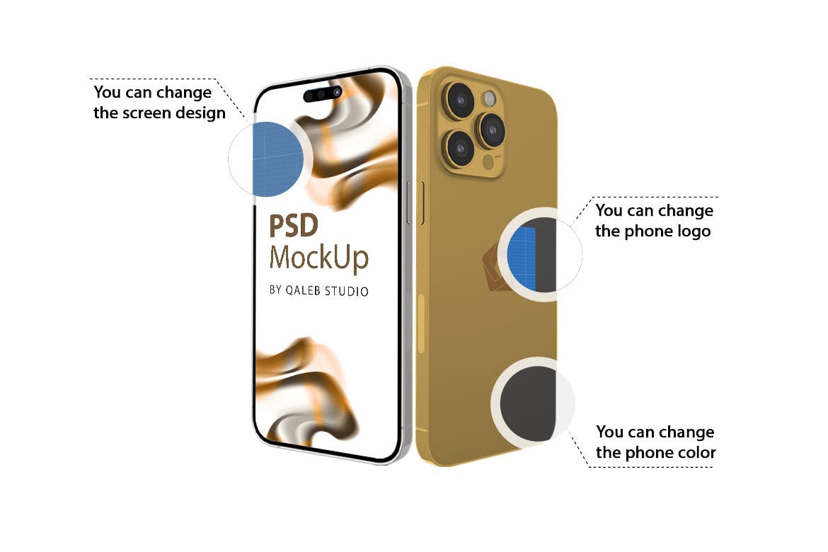 多角度展示iPhone 14 Pro手机样机 iPhone 14 样机素材 sucaiwan.com