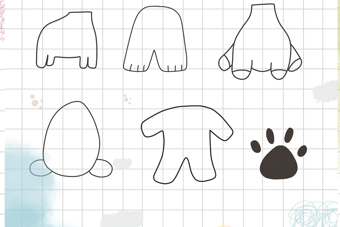 可爱的动物形状Procreate笔刷 Cute animals Procreate stamps 笔刷资源 sucaiwan.com