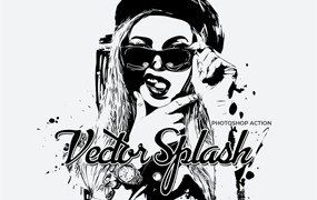 矢量飞溅照片处理效果PS动作模板 Vector Splash – Photoshop Action