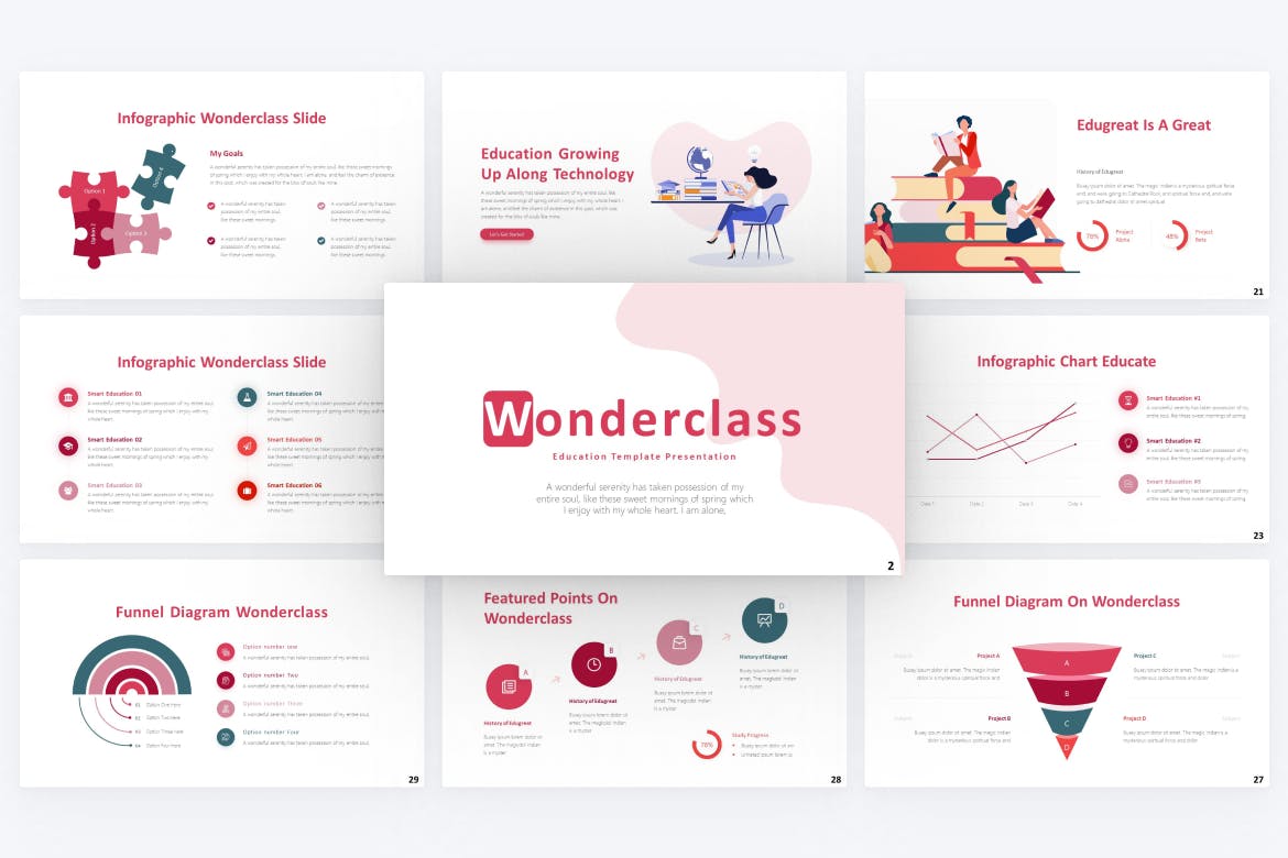 课堂教育幻灯片演示PPT模板 Wonderclass Education PowerPoint Template 幻灯图表 第3张-素材湾丨精选海外优质设计素材资源 课堂教育幻灯片演示PPT模板 Wonderclass Education PowerPoint Template 幻灯图表 sucaiwan.com