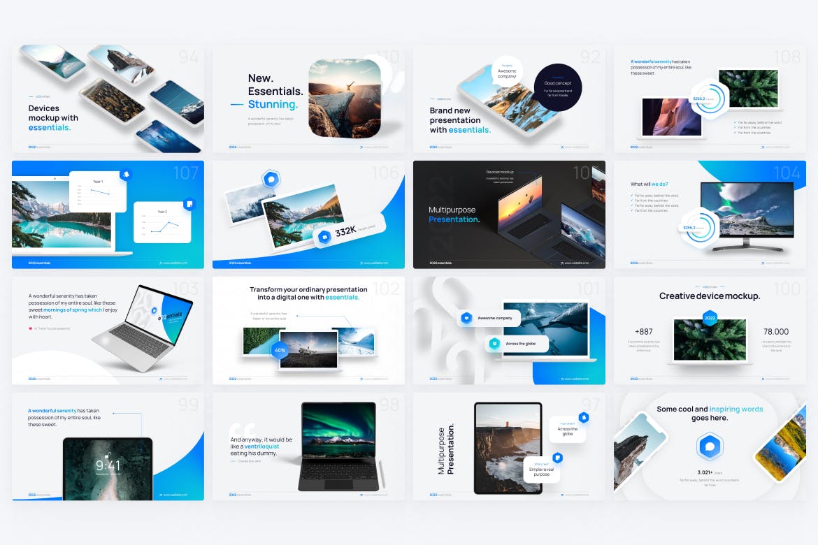 响应式设备样机PPT素材 Device Mockup PowerPoint Template 幻灯图表 sucaiwan.com