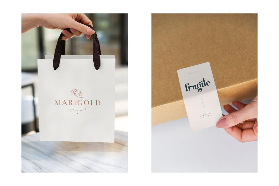 样机模版-圆形和方形标签贴纸设计PSD样机模板素材 样机素材 sucaiwan.com