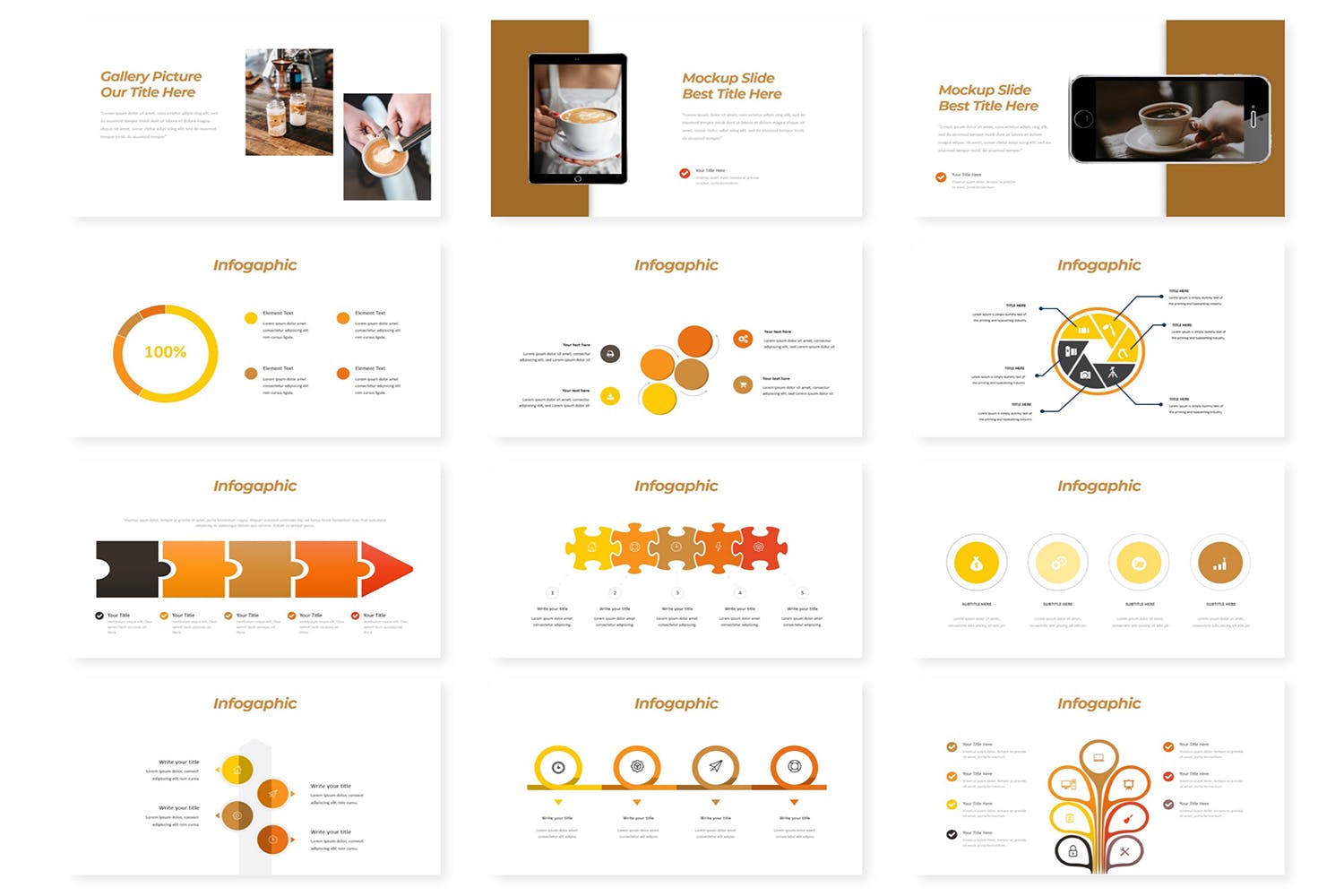 咖啡文化演示文稿PPT模板 Coffee – Powerpoint Template 幻灯图表 sucaiwan.com
