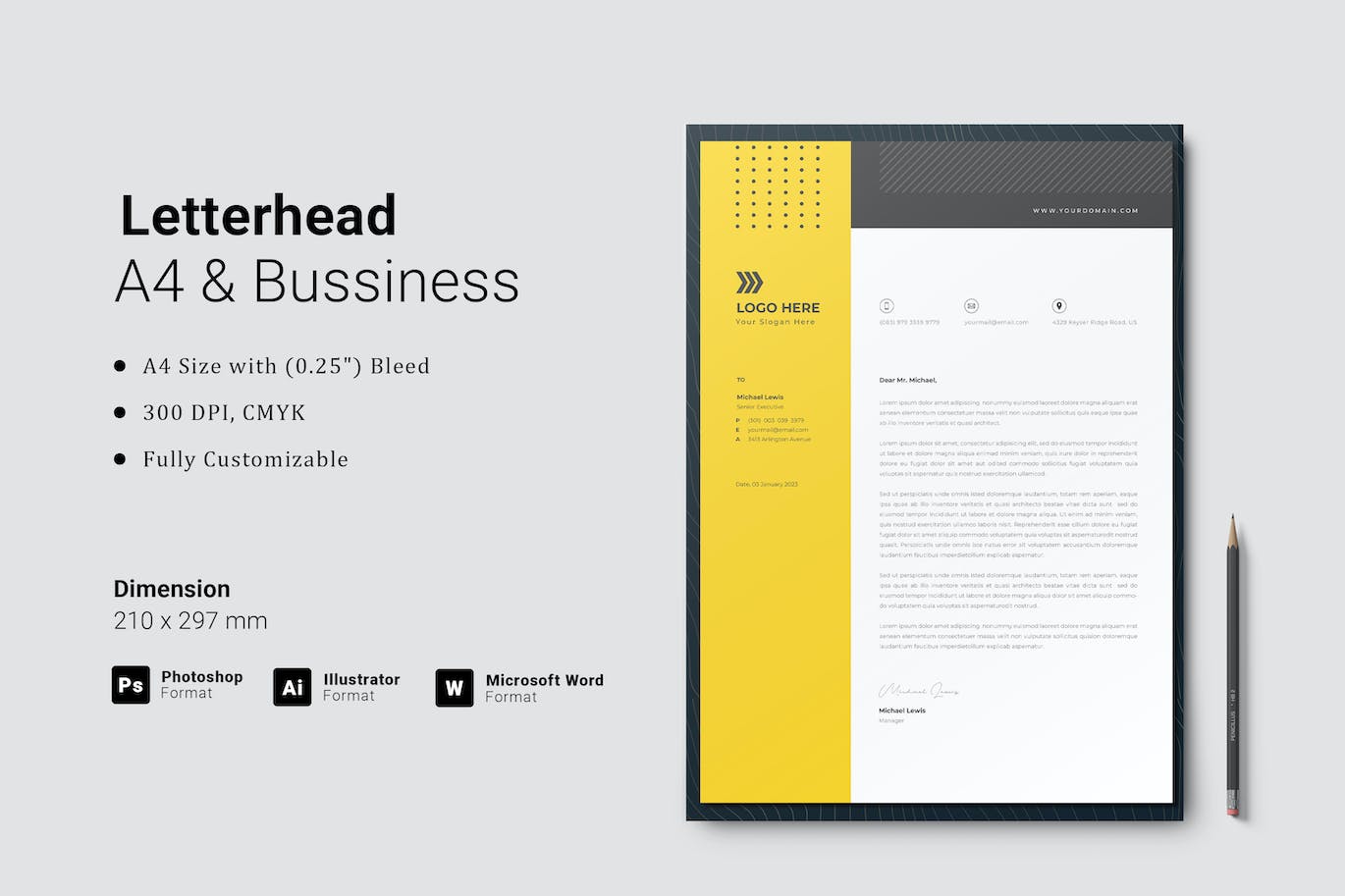 创意信头传单模板 Creative Letterhead Word 样机素材 sucaiwan.com