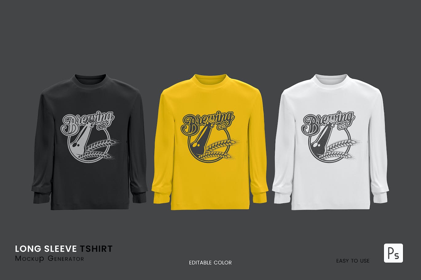 长袖T恤服装设计样机 Long Sleeve Tshirt Mockup 样机素材 sucaiwan.com