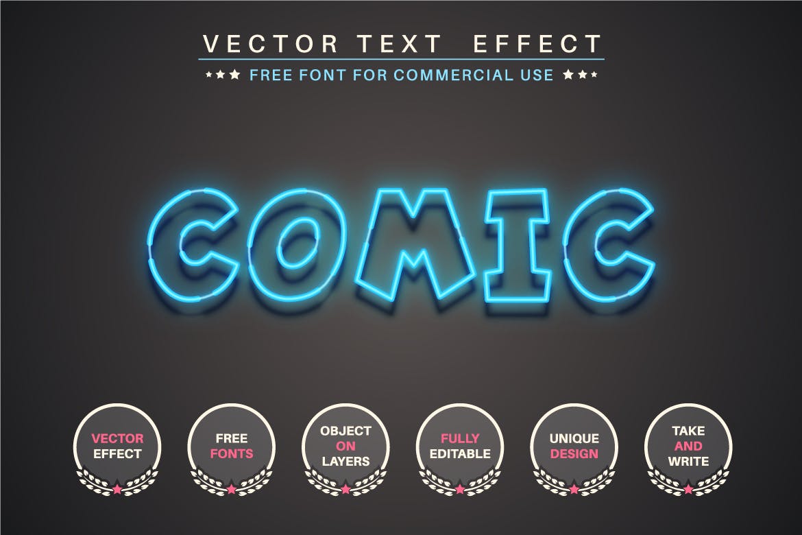 霓虹灯矢量文字效果字体样式 Night Party – Editable Text Effect, Font Style 样机素材 sucaiwan.com
