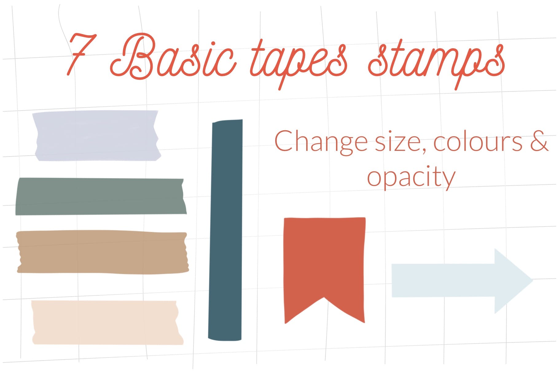 纸胶带创作Procreate笔刷 Washi tape creator for Procreate 笔刷资源 sucaiwan.com