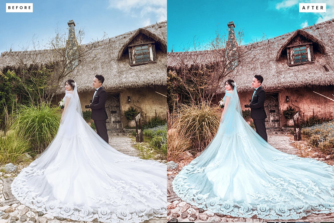 婚礼照片调色处理Photoshop动作 Wedding Photoshop Action 插件预设 sucaiwan.com