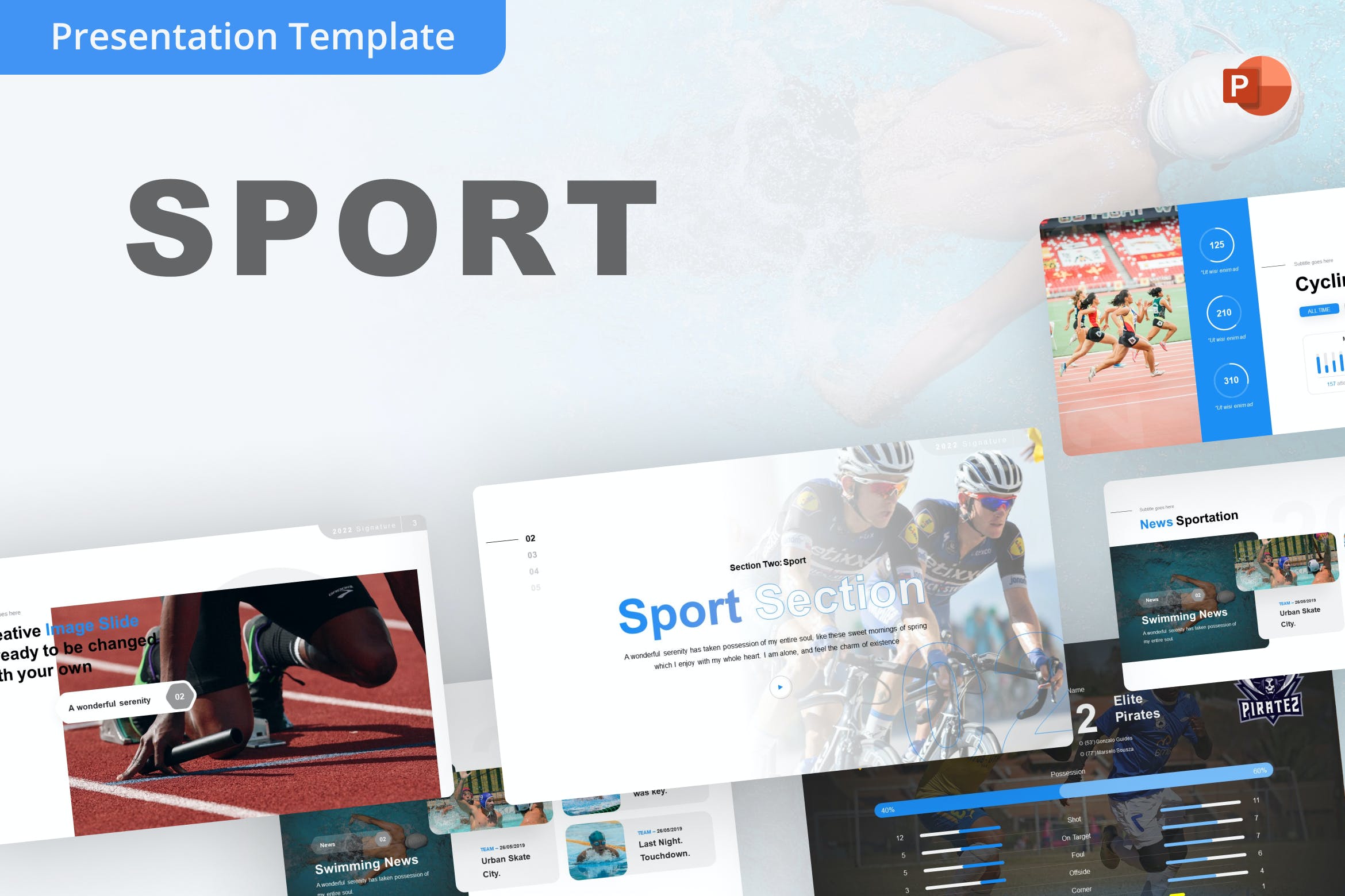 体育运动PowerPoint演示文稿模板 Sport PowerPoint Template 幻灯图表 sucaiwan.com