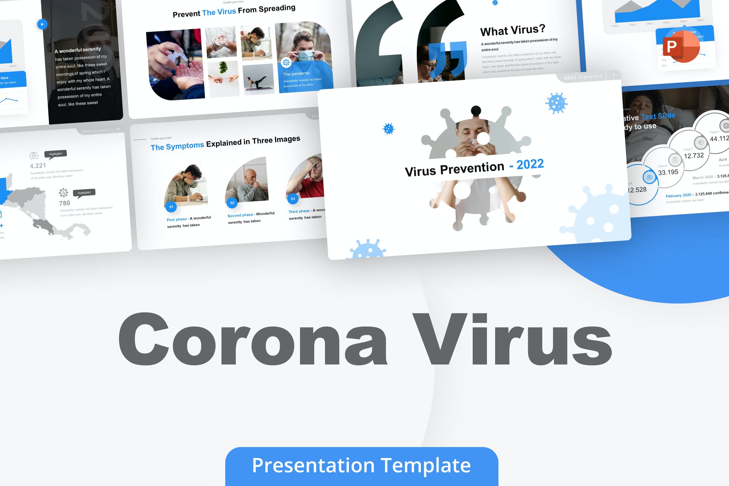 甲流病毒预防Powerpoint模板 Corona Virus PowerPoint Template 幻灯图表 第1张-素材湾丨精选海外优质设计素材资源 甲流病毒预防Powerpoint模板 Corona Virus PowerPoint Template 幻灯图表 sucaiwan.com
