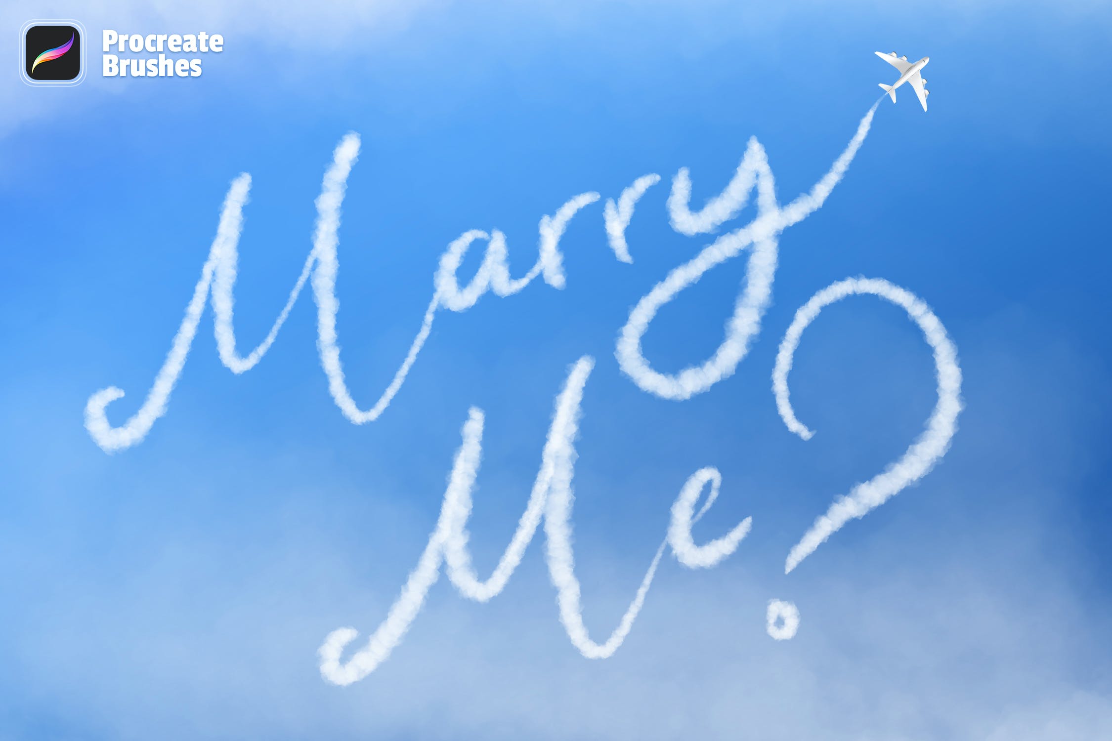 白云纹理Procreate笔刷 Clouds Procreate Brushes 笔刷资源 sucaiwan.com