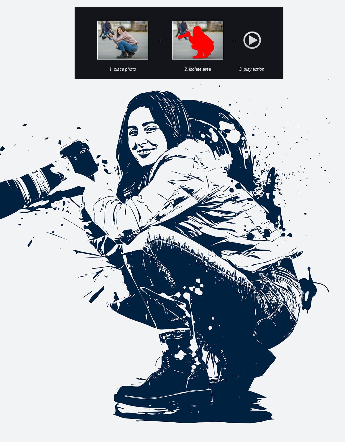 矢量飞溅照片处理效果PS动作模板 Vector Splash – Photoshop Action 插件预设 sucaiwan.com