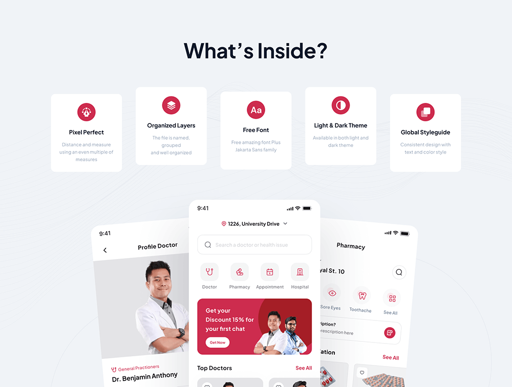 医疗保健应用程序UI套件 APP UI sucaiwan.com