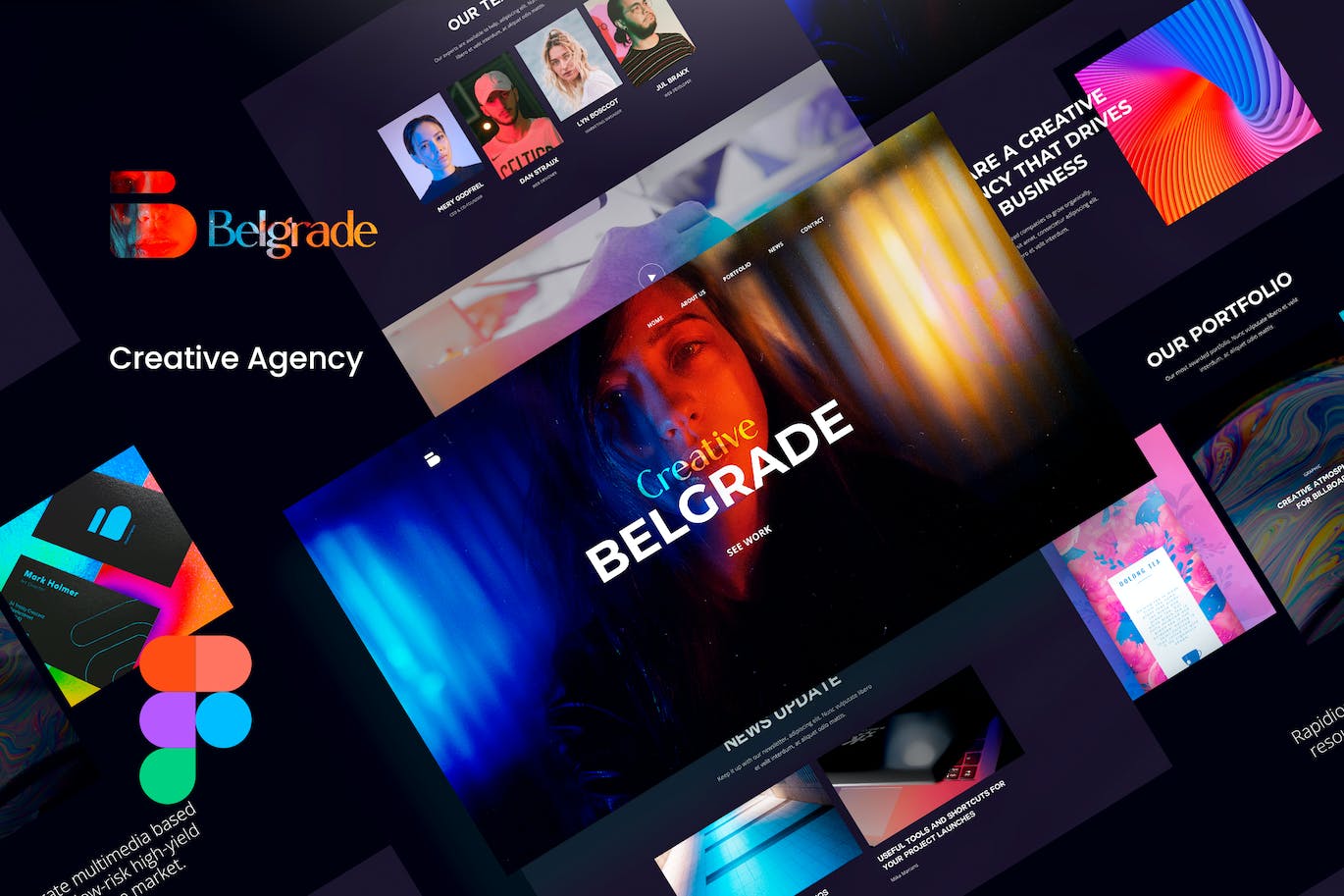 创意机构网站着陆页设计Figma模板 Belgrade – Creative Agency Figma Template APP UI sucaiwan.com